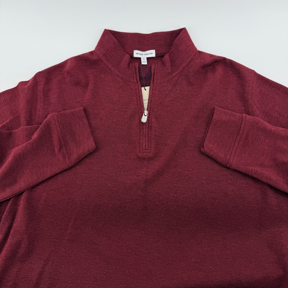 Peter Millar Crown Comfort 1/4 Zip Pullover XL Currant Burgundy MF24K143 NWT